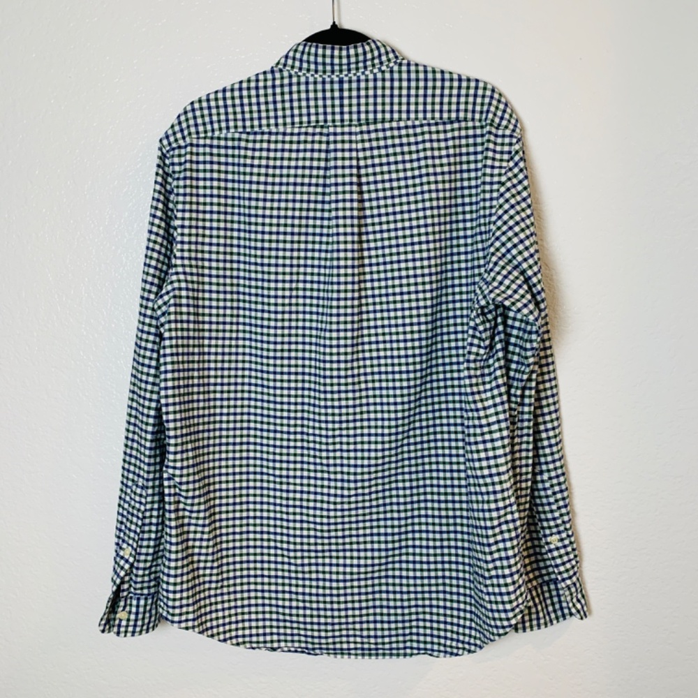 Ralph Lauren Plaid Button Down Shirt Mens Large Blue Green White Checkered Pony - Picture 11 of 15